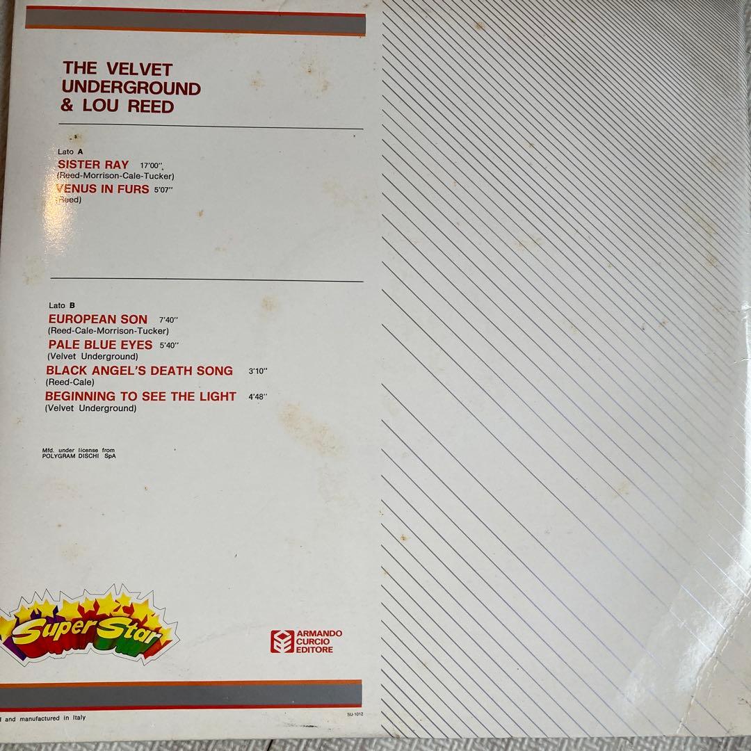Lou Reed & The Velvet Underground Italy Pressing Vinyl LP 1975 Super Star Series