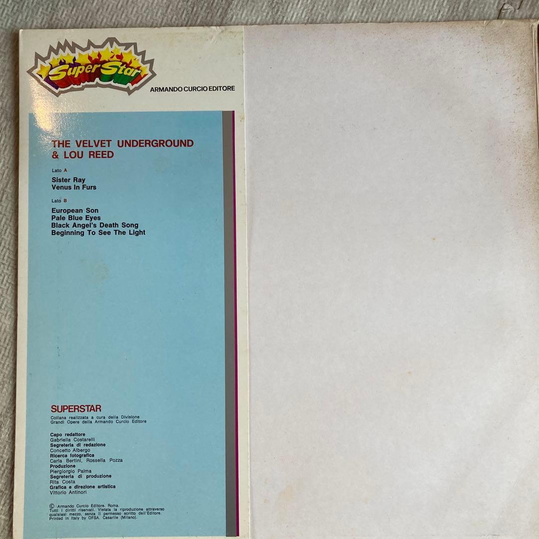 Lou Reed & The Velvet Underground Italy Pressing Vinyl LP 1975 Super Star Series