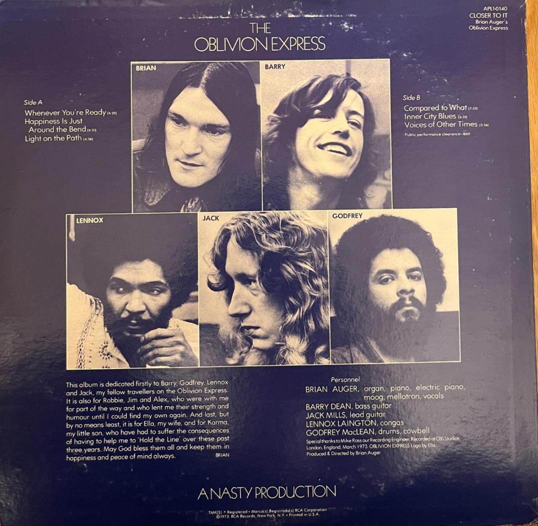 Brian Auger Oblivion Express Closer to It! US Orig Orange Vinyl Jazz Rock Funk U | Japansoundstore