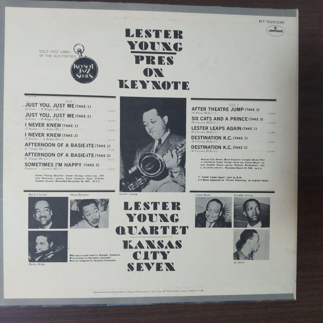 Lester Young Quartet / Kansas City Seven - Pres On Keynote Vinyl LP Japan Jazz