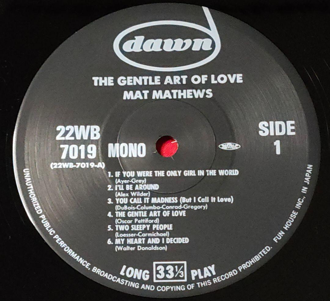 Mat Mathews - The Gentle Art Of Love LP Japan 1988 Reissue Jazz Accordion