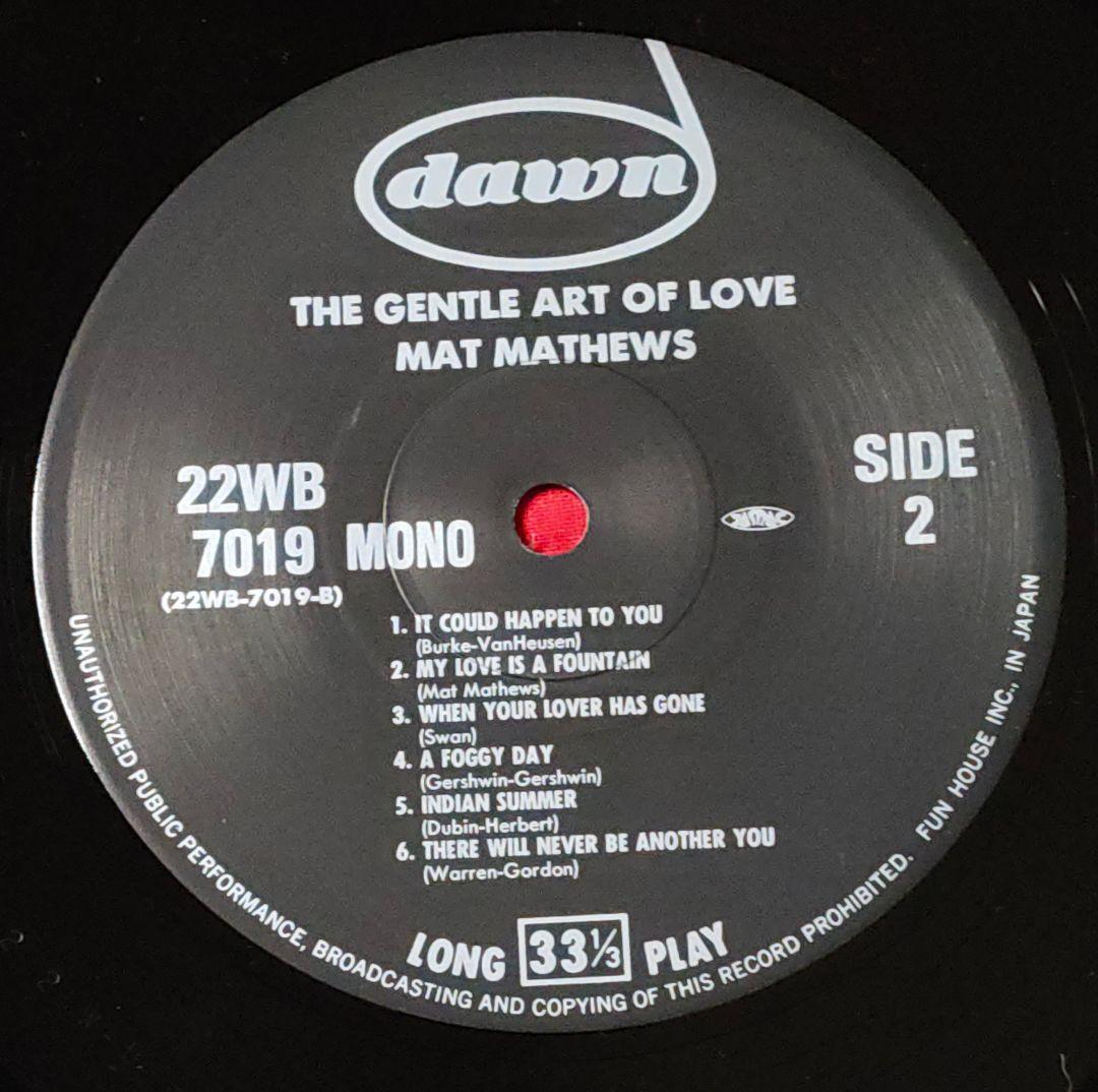 Mat Mathews - The Gentle Art Of Love LP Japan 1988 Reissue Jazz Accordion
