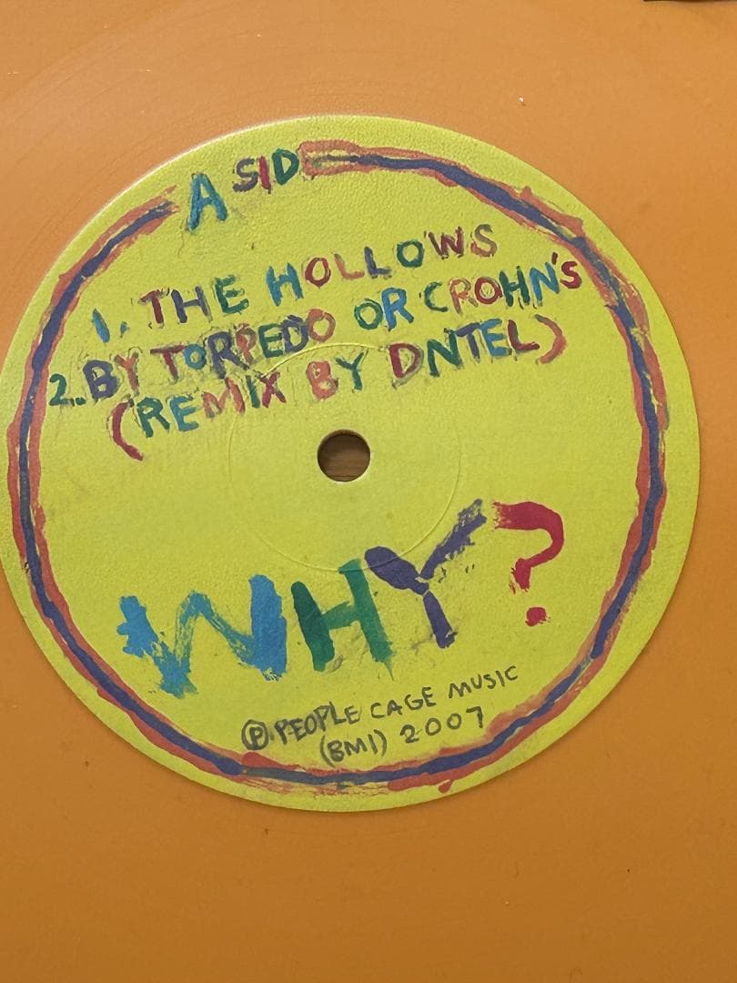 Why? The Hollows 12" Orange Color Vinyl Anticon 2007 Indie Hip Hop