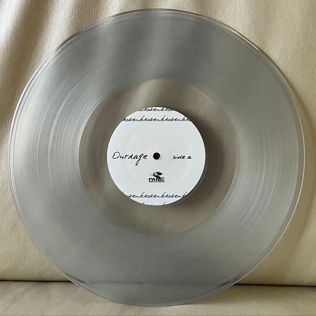 Outrage - Broken LP Clear Vinyl Panic Records 2009 US Original Hardcore