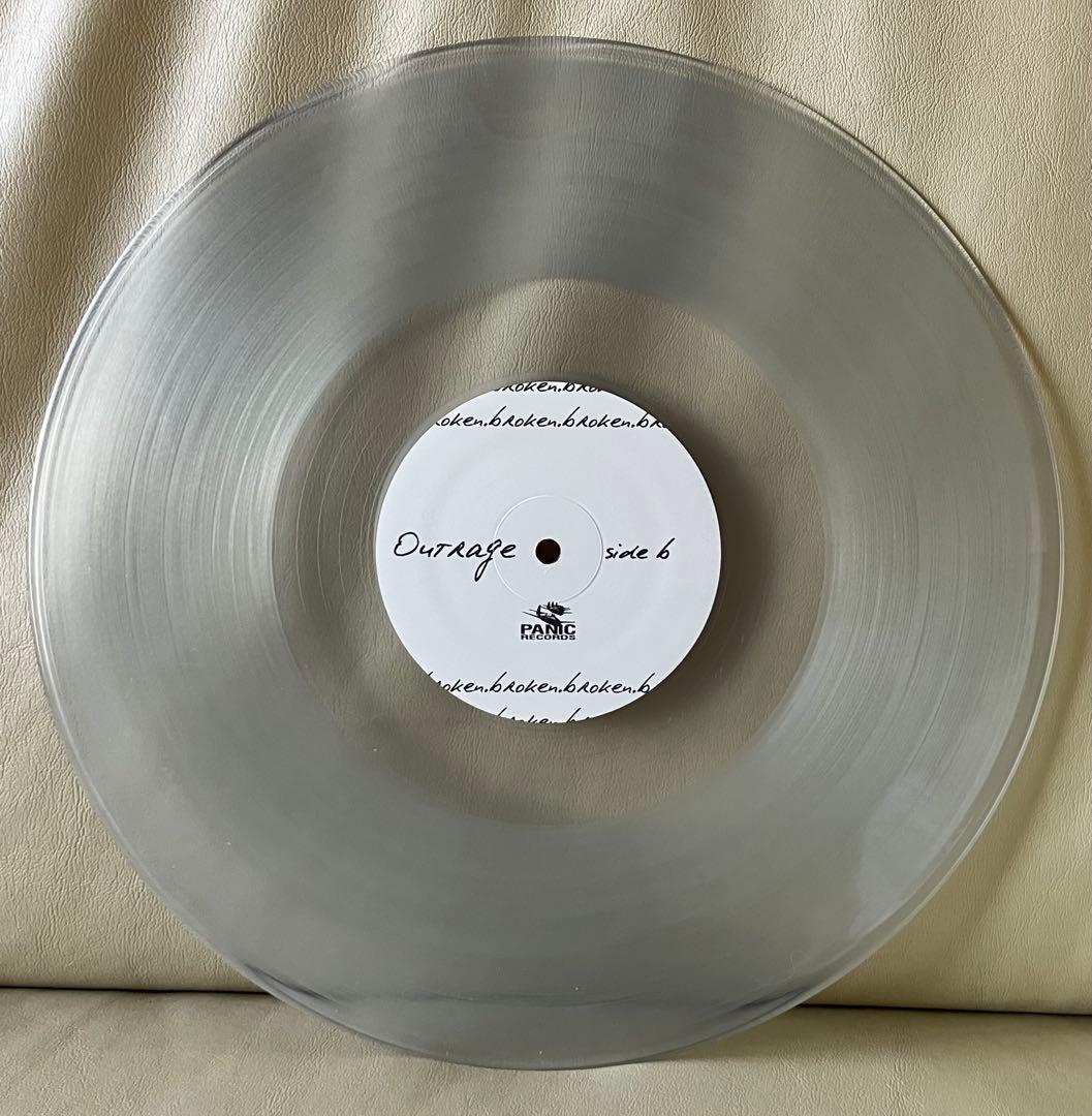Outrage - Broken LP Clear Vinyl Panic Records 2009 US Original Hardcore