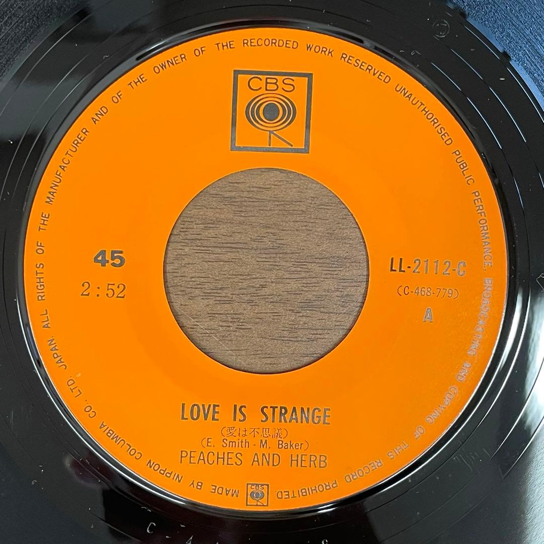 Peaches & Herb - Love Is Strange 7" Japan Vinyl CBS LL-2112-C Soul 45 RPM