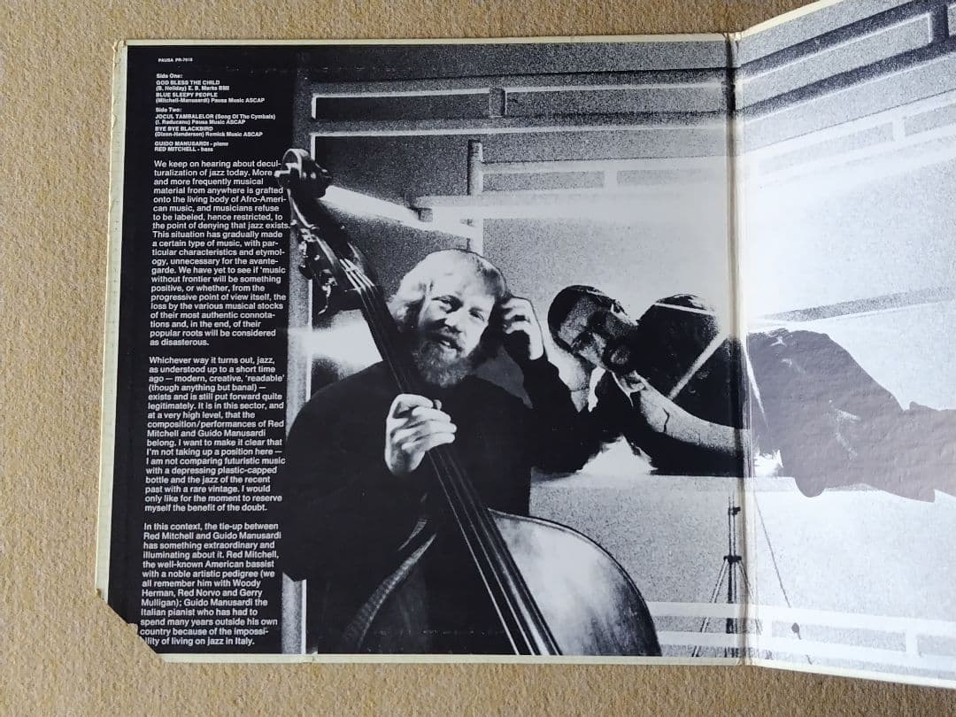 Red Mitchell Meets Guido Manusardi Vinyl LP 1977 Jazz Import Stockholm Live