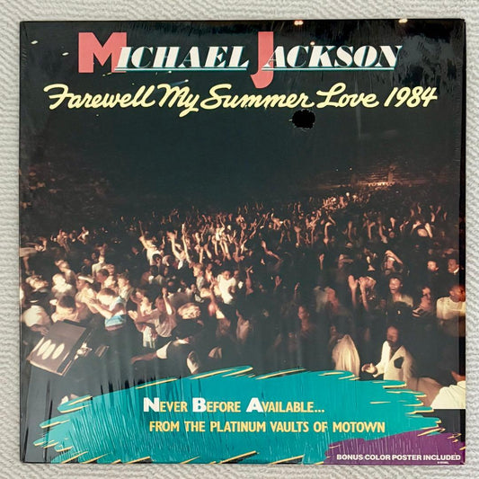 Michael Jackson Farewell My Summer Love 1984 US LP Vinyl Record with Poster