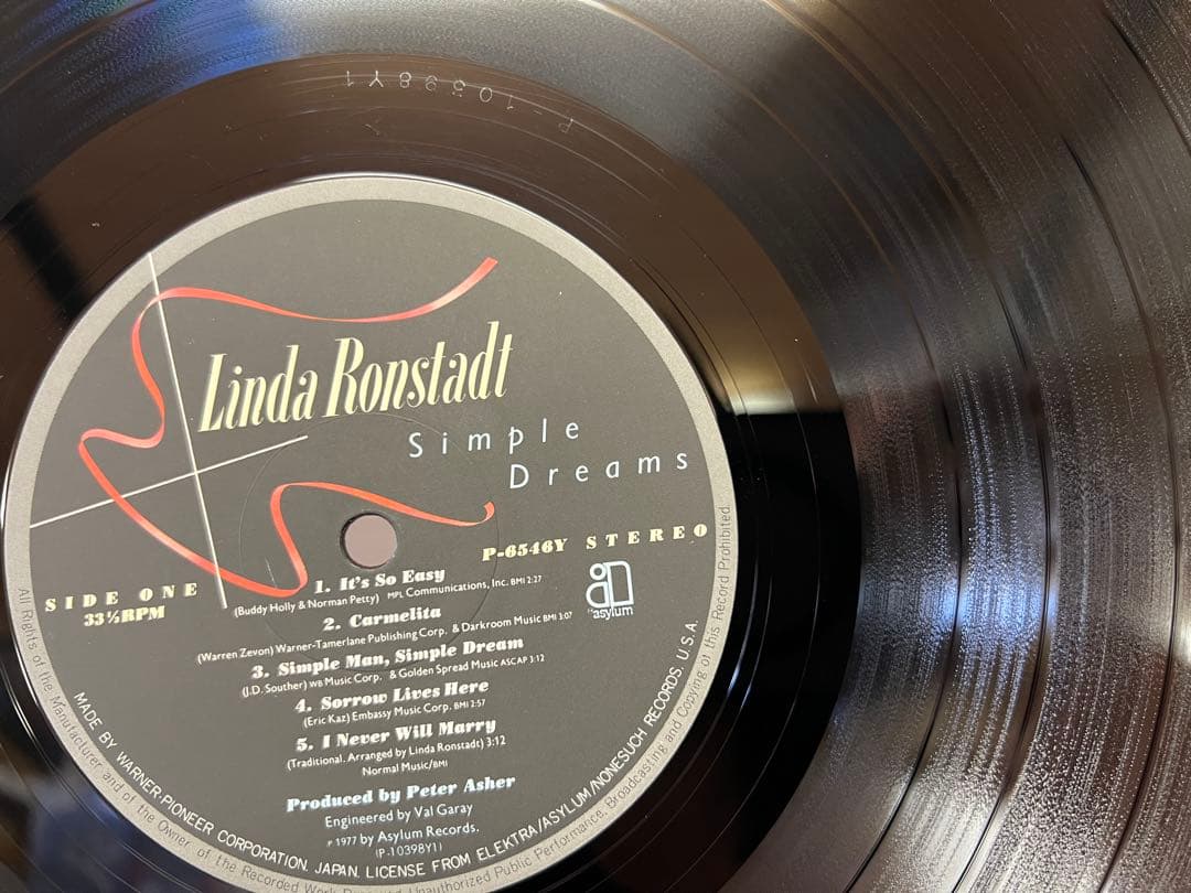 Linda Ronstadt - Simple Dreams LP 1977 Japan Pressing With Rare Pink Obi P-6546Y