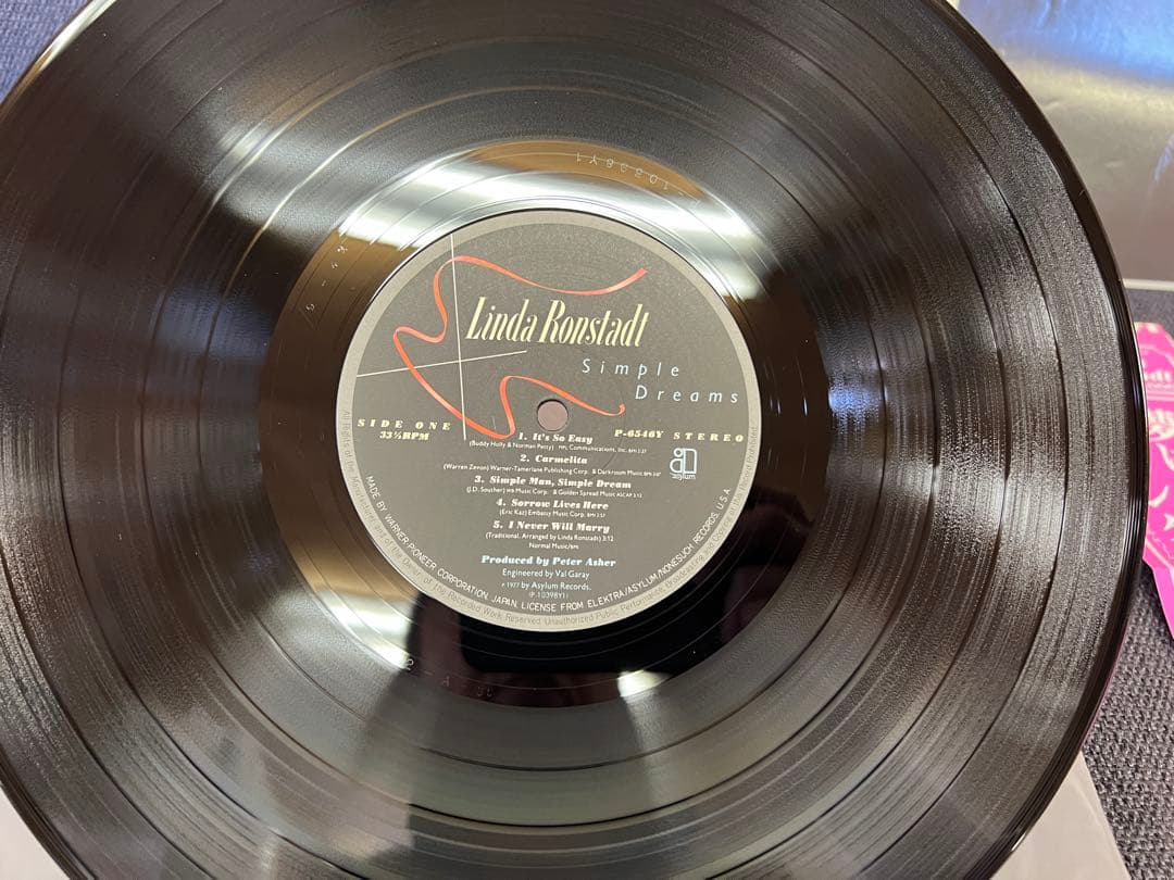 Linda Ronstadt - Simple Dreams LP 1977 Japan Pressing With Rare Pink Obi P-6546Y
