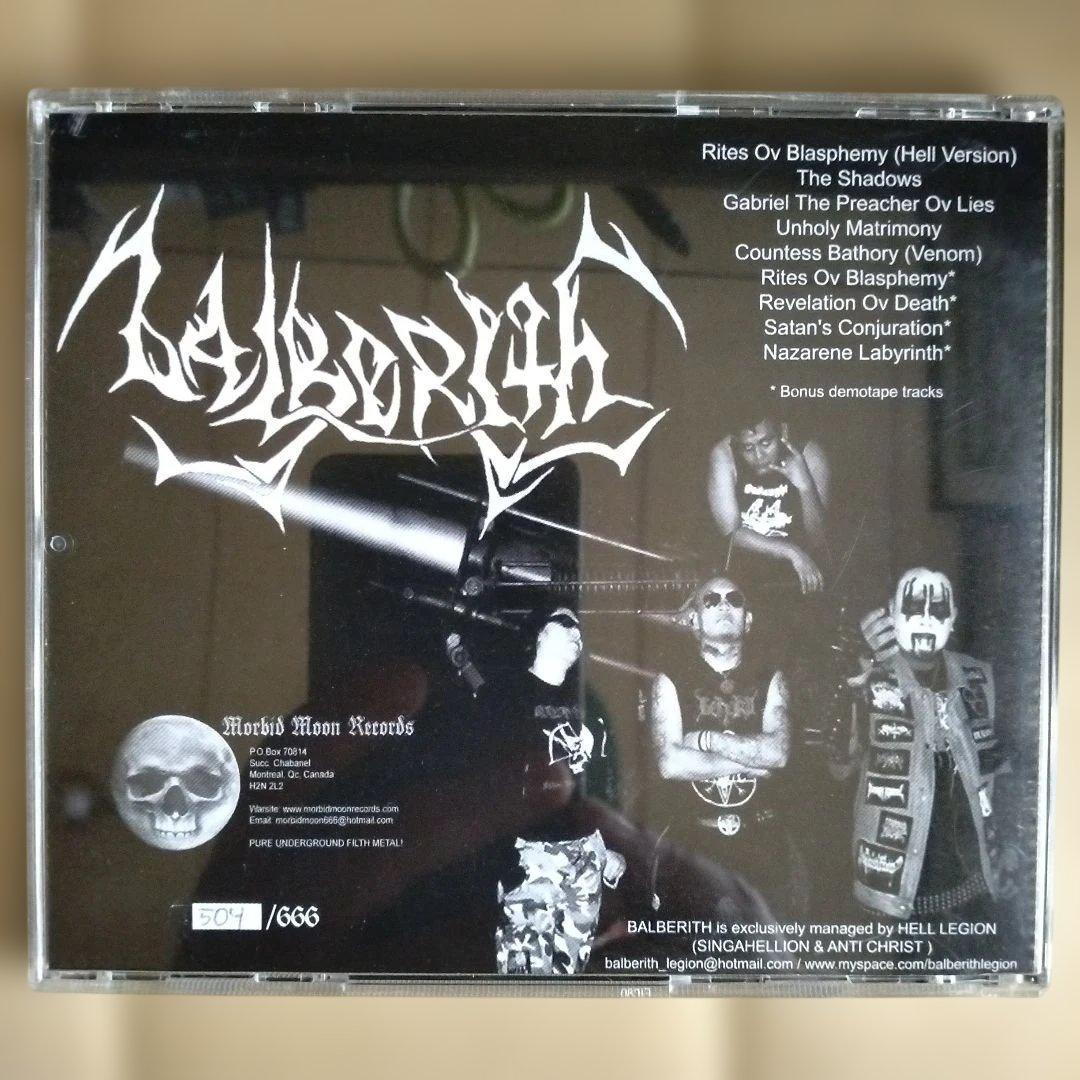 Balberith - Legion ov Terror CD, Limited Edition #504/666, Morbid Moon Records