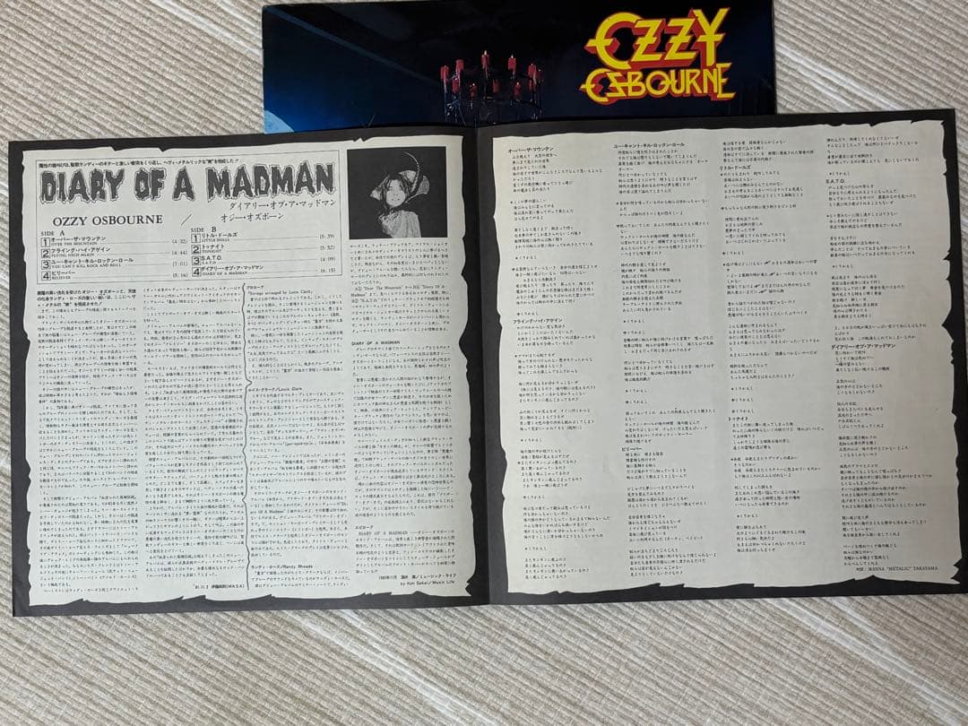 Ozzy Osbourne Diary of a Madman LP Rock Record No Sleeve Used | Japansoundstore