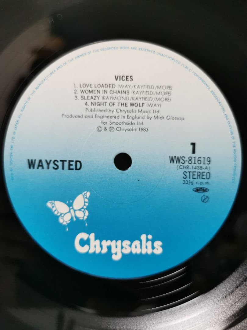 WAYSTED - Vices LP 1983 Japan Pressing Vinyl Record WWS-81619 Hard Rock