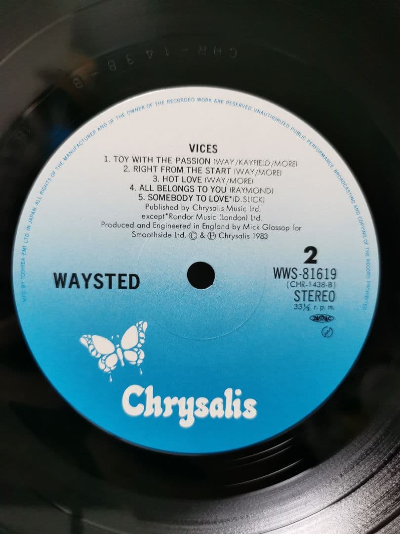 WAYSTED - Vices LP 1983 Japan Pressing Vinyl Record WWS-81619 Hard Rock