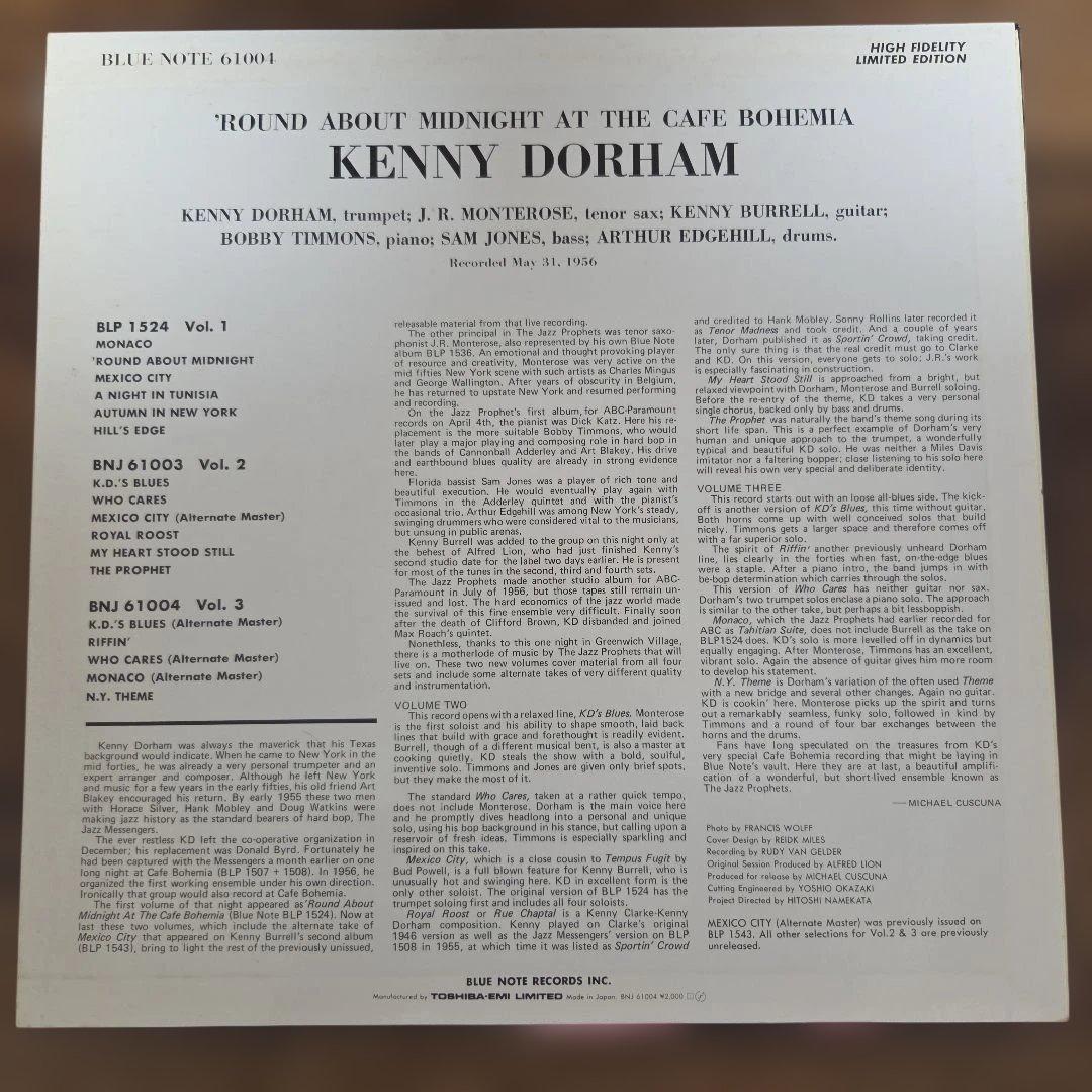 Kenny Dorham 'Round About Midnight at the Cafe Bohemia Vol. 3 Vinyl LP Japan