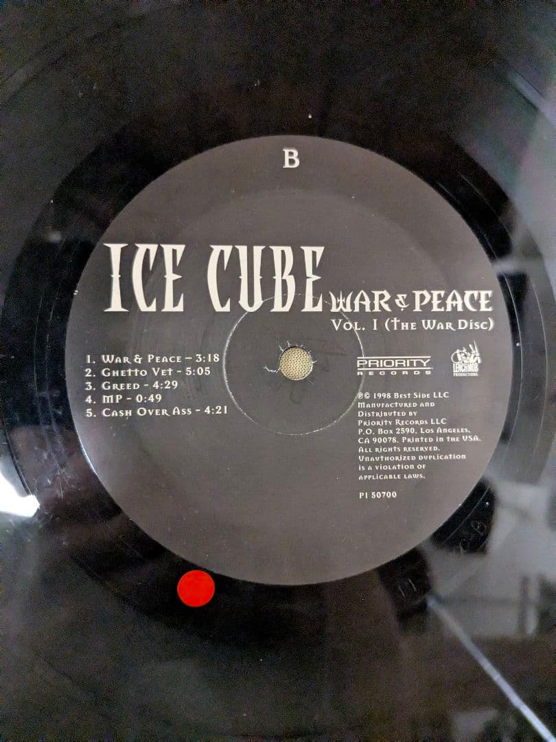 Ice Cube - War & Peace Vol. 1 (The War Disc) 1998 2LP Vinyl West Coast Hip Hop