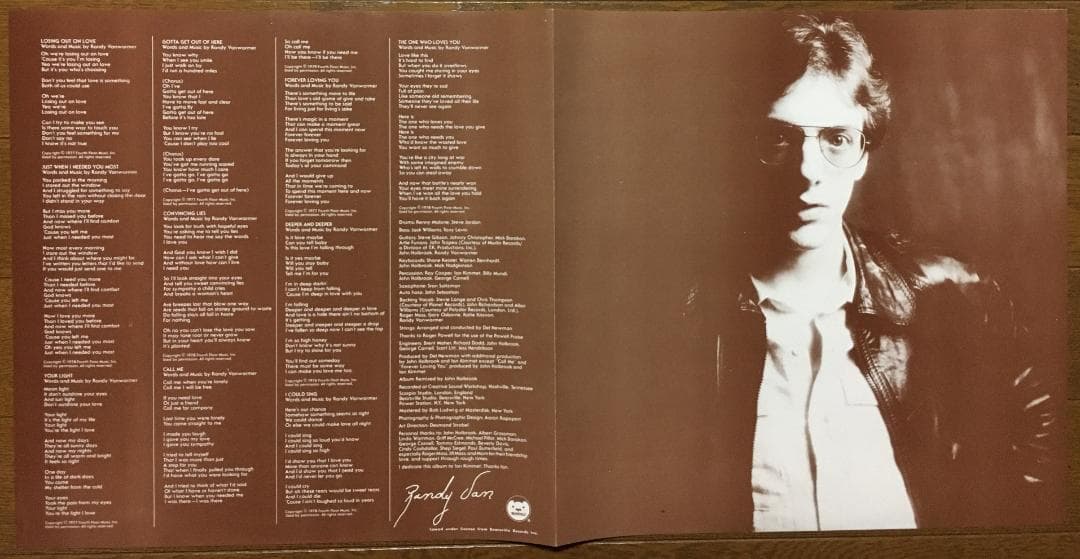 Randy VanWarmer Warmer LP 1979 Japan Press AOR Just When I Needed You Most