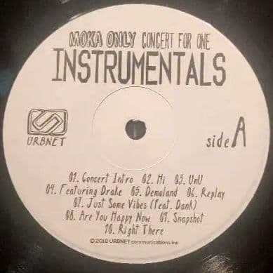 Moka Only - Concert For One Instrumentals Vinyl LP Canada Hip Hop Underground