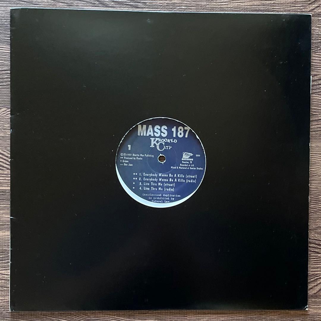 Mass 187 - Krooked City 12" Vinyl Houston Gangsta Rap Hip Hop 1997