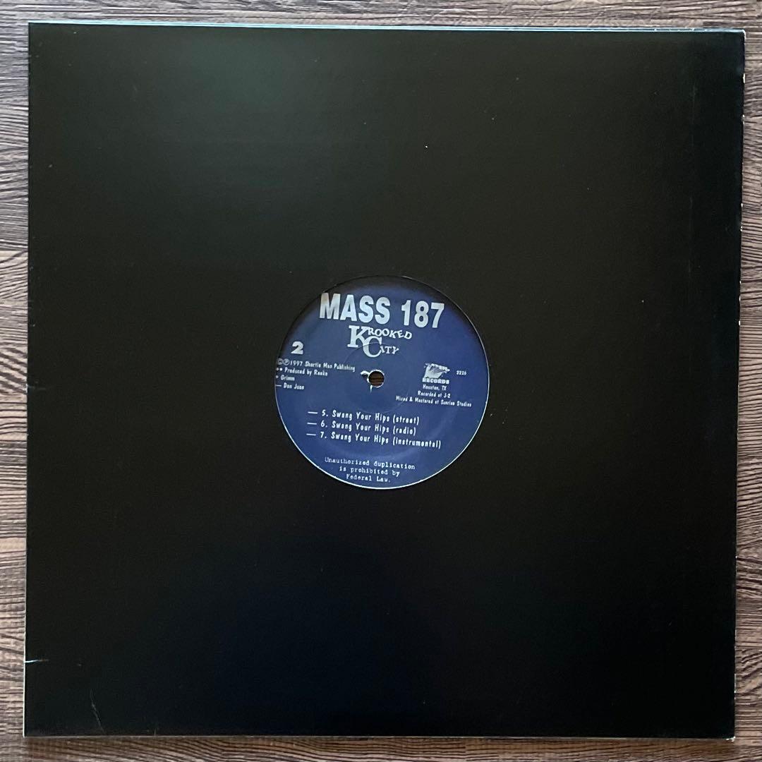 Mass 187 - Krooked City 12" Vinyl Houston Gangsta Rap Hip Hop 1997