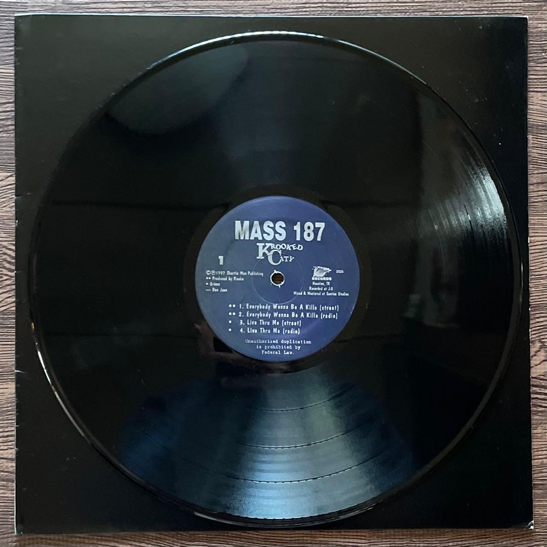Mass 187 - Krooked City 12" Vinyl Houston Gangsta Rap Hip Hop 1997