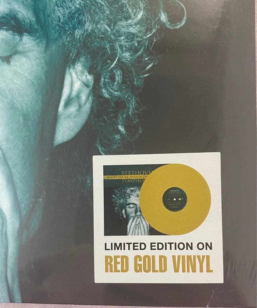 Beethoven Symphony 9 Simon Rattle Wiener Philharmoniker 2LP Red Gold Vinyl