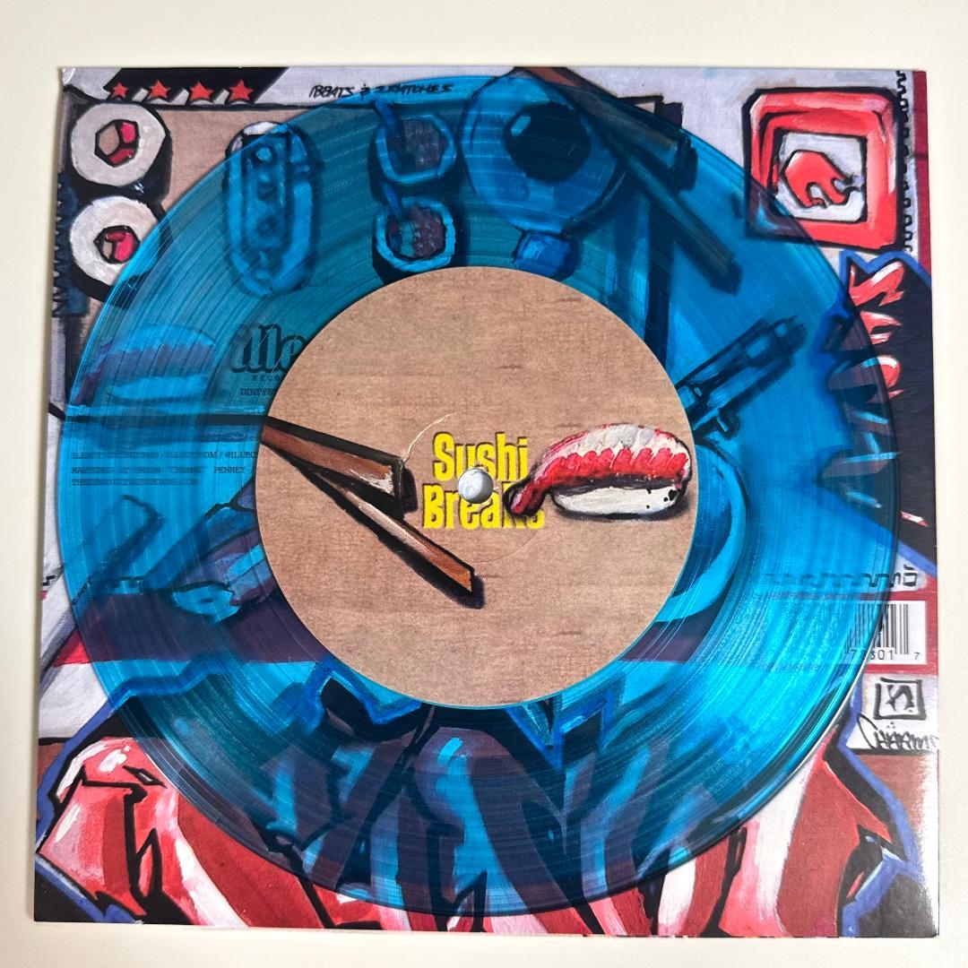 Grime-n & Starfunkle Sushi Breaks 7" Blue Vinyl Hip-Hop Record | Japansoundstore
