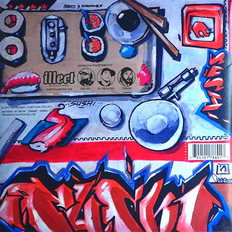 Grime-n & Starfunkle Sushi Breaks 7" Blue Vinyl Hip-Hop Record | Japansoundstore