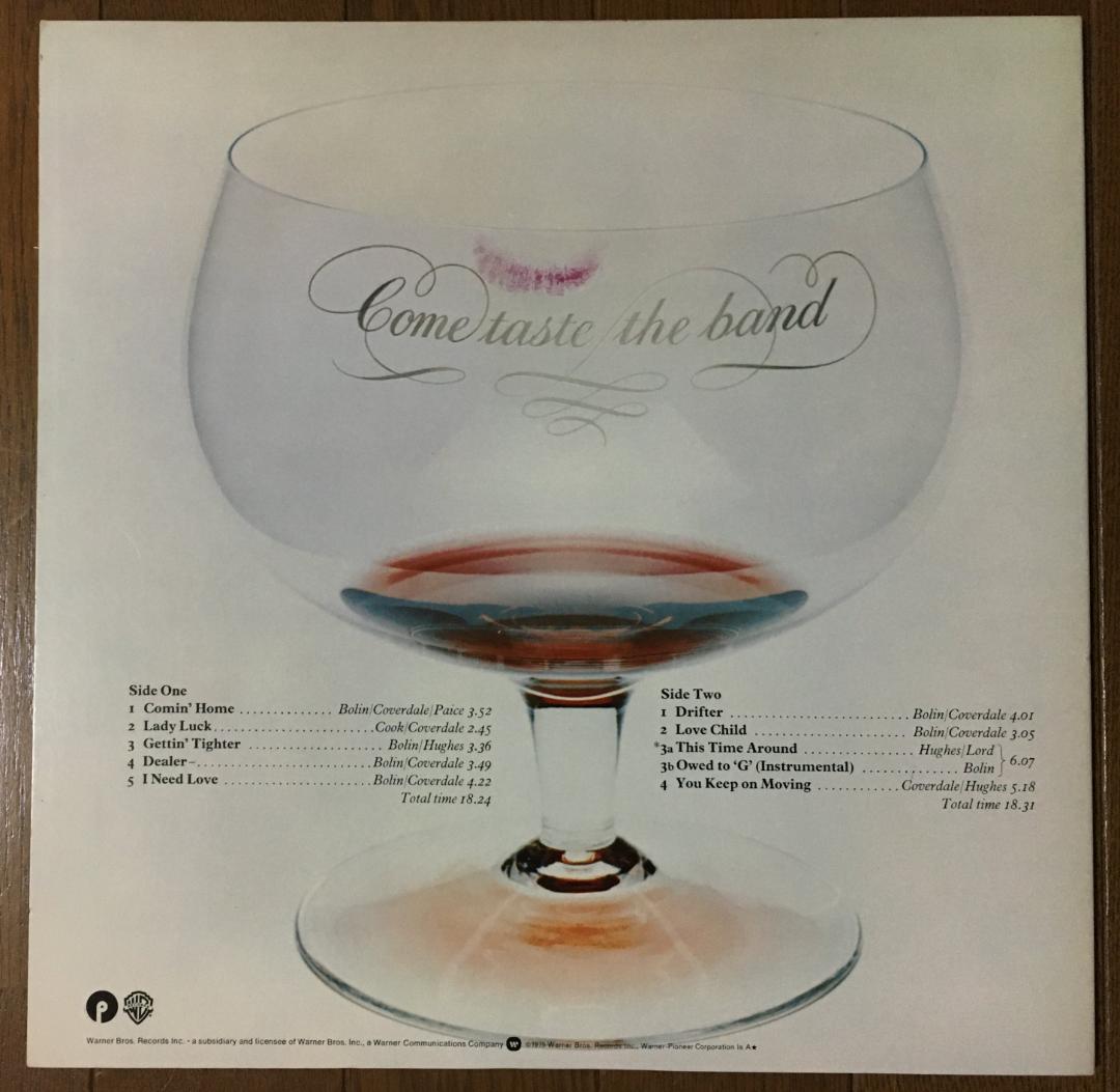 Deep Purple - Come Taste the Band LP 1975 Japan Warner Bros. P-10066W Vinyl
