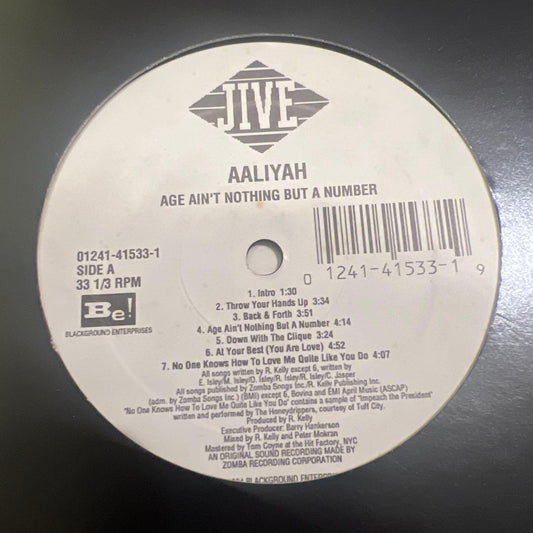 Aaliyah - Age Ain't Nothing But a Number LP Vinyl 1994 Jive R&B Classic