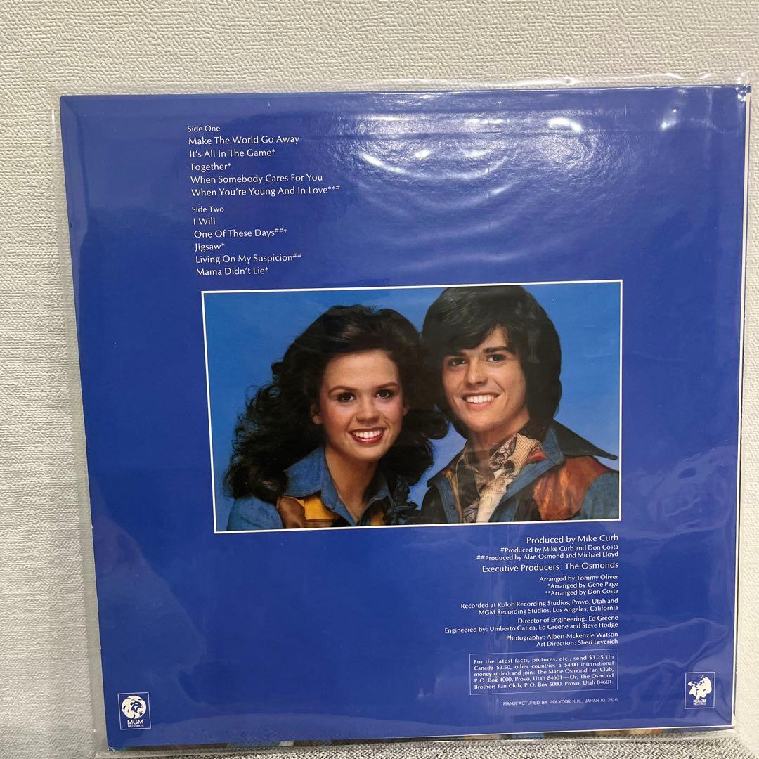 Donny & Marie Osmond Make The World Go Away Vinyl LP Japan Pressing w/ Obi