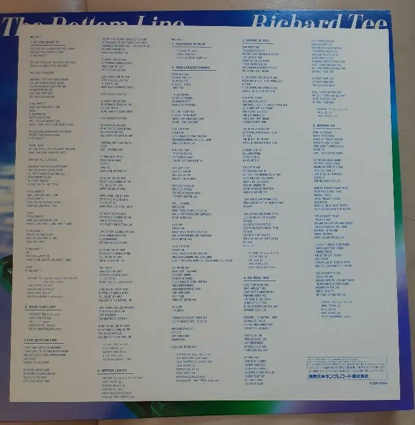 Richard Tee - The Bottom Line Vinyl LP 1985 Japan Fusion Jazz Funk Original