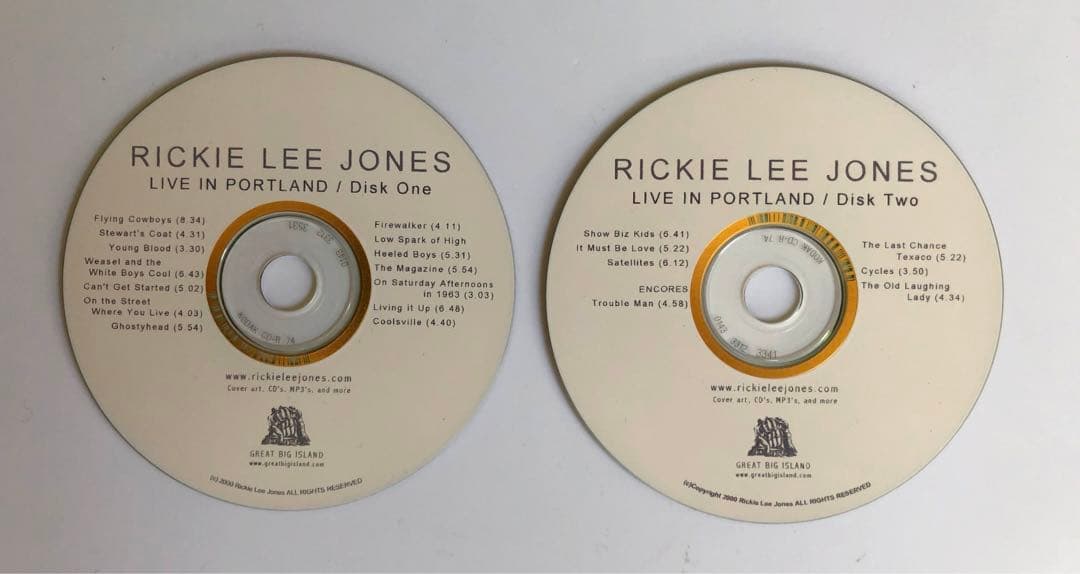 Rickie Lee Jones Live In Portland 2CD-R Set Rare Official Site Limited Release