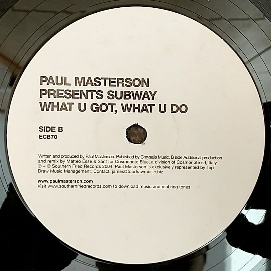 Paul Masterson Presents Subway - What U Got, What U Do 12" Vinyl House Club