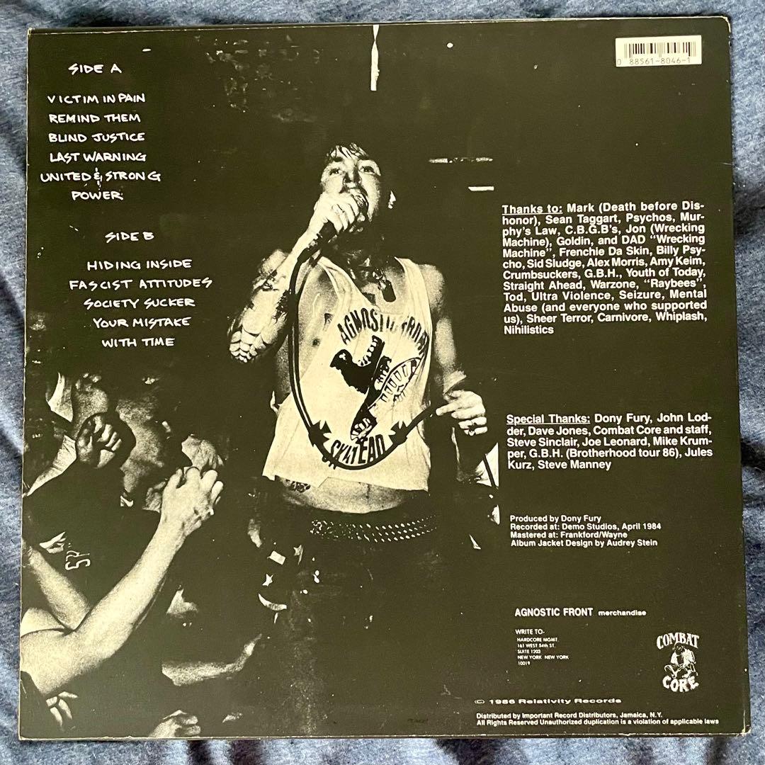 Agnostic Front - Victim in Pain LP Vinyl Record NYHC Combat Core 1986