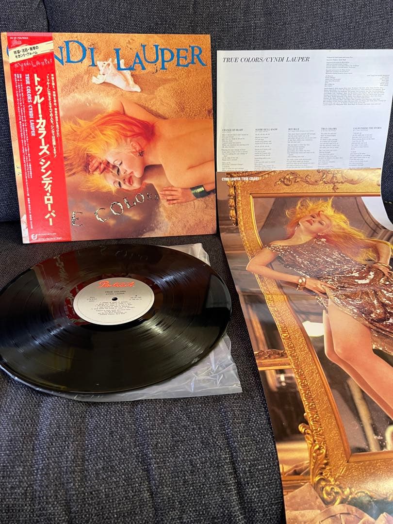 Cyndi Lauper - True Colors - Japan LP w/ OBI, Insert, & Poster 1986 Pop