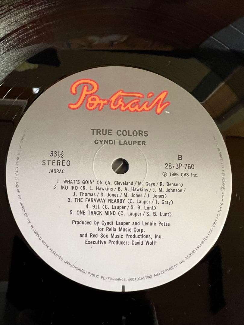 Cyndi Lauper - True Colors - Japan LP w/ OBI, Insert, & Poster 1986 Pop
