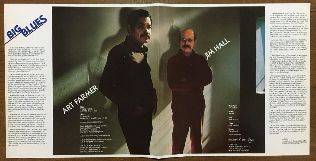 Art Farmer & Jim Hall - Big Blues LP Japan Jazz CTI 1979 Steve Gadd Vinyl