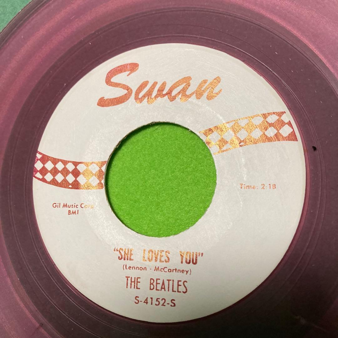 The Beatles - She Loves You - Pink Color Vinyl 7" Single - Swan S-4152