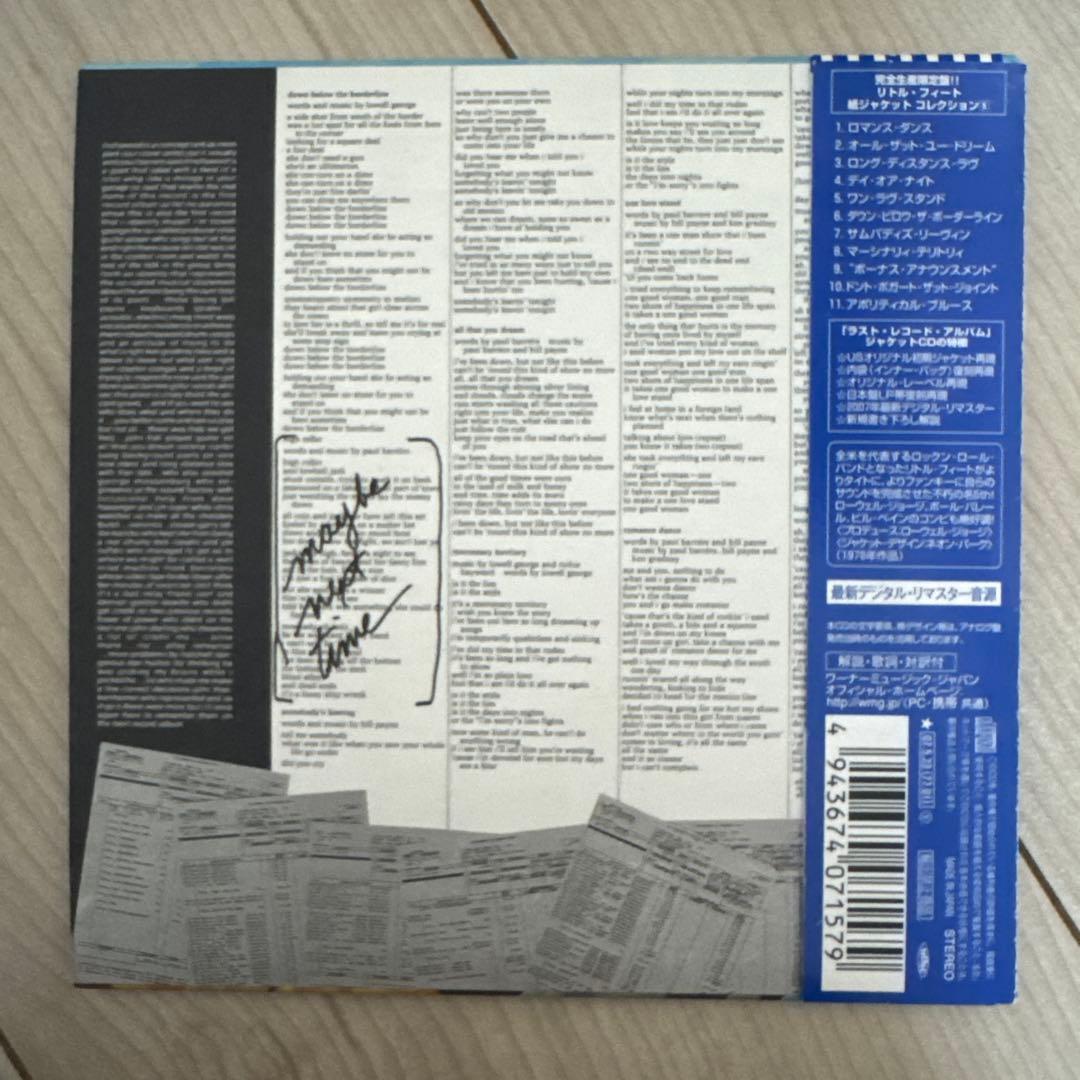 Little Feat The Last Record Album CD Japan Press Mini LP Cardboard Sleeve OBI