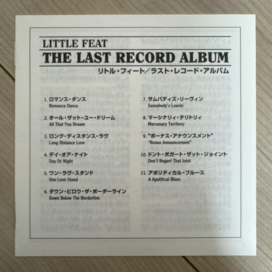 Little Feat The Last Record Album CD Japan Press Mini LP Cardboard Sleeve OBI