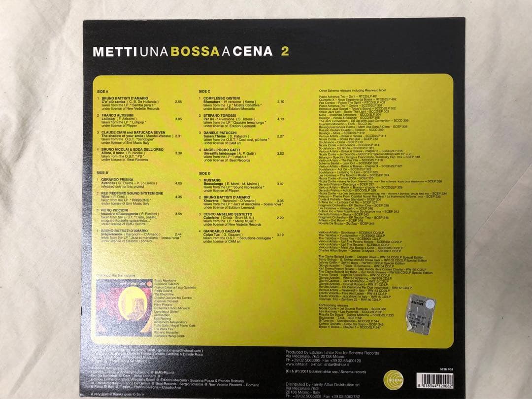 Various - Metti Una Bossa A Cena 2 Double Vinyl LP Gerardo Frisina Compilation