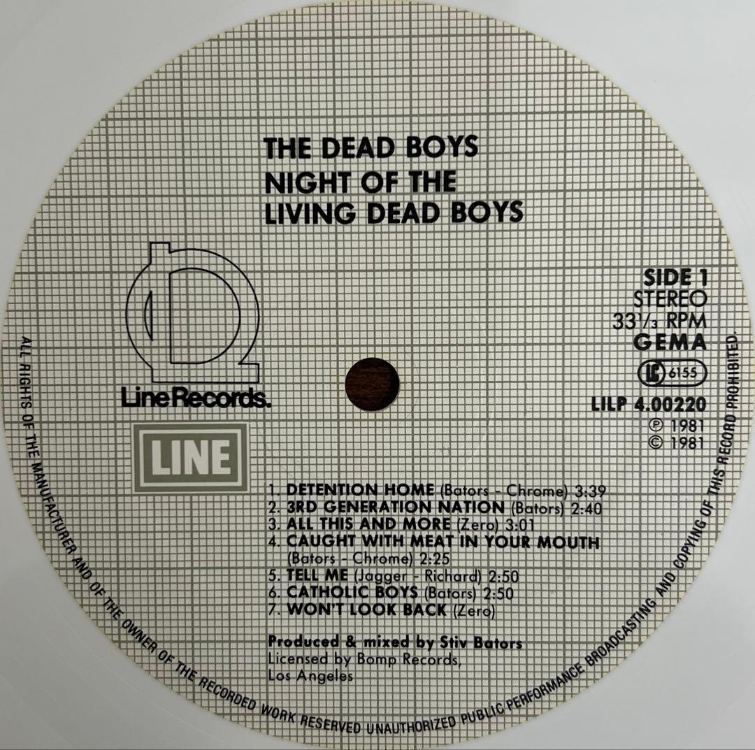 Dead Boys Night Of The Living Dead Boys White Vinyl LP Live CBGB 1979 Punk