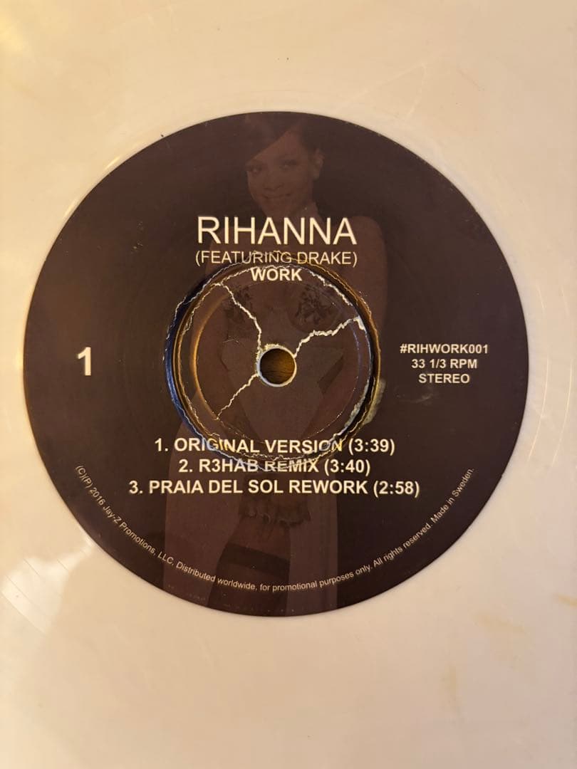 Rihanna feat. Drake - Work - Limited White Vinyl 12" Remixes Record
