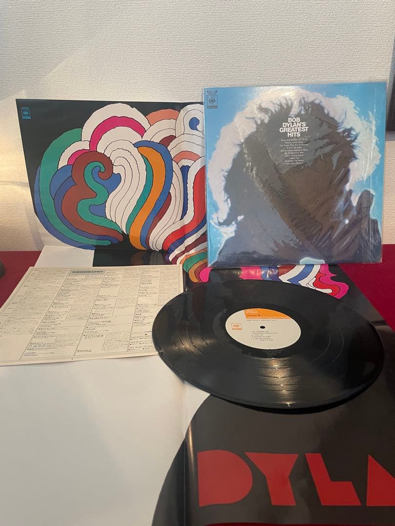 Bob Dylan Greatest Hits Vinyl Record Black w/ Lyrics Used, some scratches | Japansoundstore