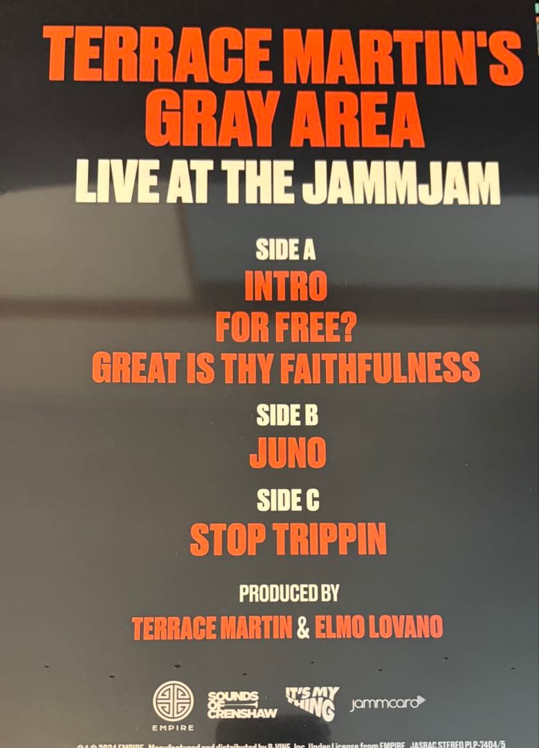 Terrace Martin - Gray Area Live At The Jammjam 2LP Japan Vinyl OBI