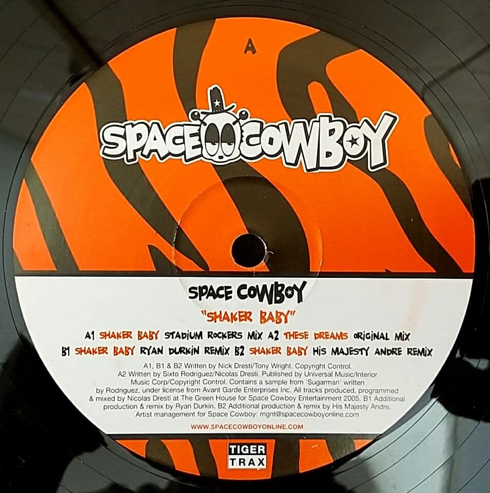 Space Cowboy - Shaker Baby 12" Vinyl Electronic Club House Remix 2005