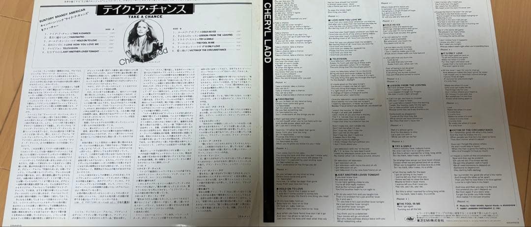 Cheryl Ladd - Take A Chance Vinyl LP 1981 Japan Pressing w/ Obi & Insert