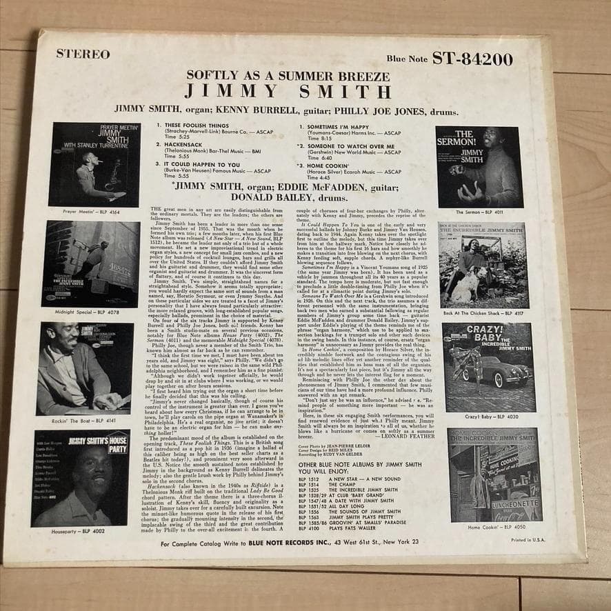 Jimmy Smith - Softly As A Summer Breeze LP Japan Import Jazz Vinyl w/ Obi