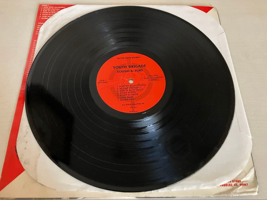 Youth Brigade - Sound & Fury LP Vinyl Record, Better Youth Records, 1983 Hardcor